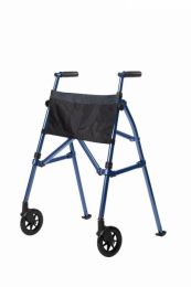 Fold N Go, looprek met wieltjes, blauw