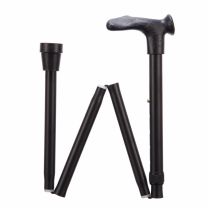Opvouwbare wandelstok comfortgrip - zwart