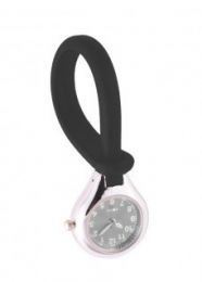 Siliconen Verpleegsters hang horloge, Zwart