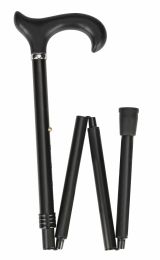 Opvouwbare wandelstok - met soft Derby handvat - zwart