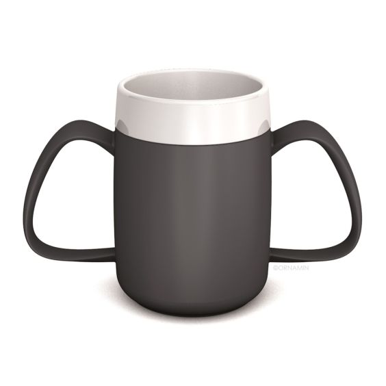 Ornamin conische drinkbeker, 2 handvatten, blauw