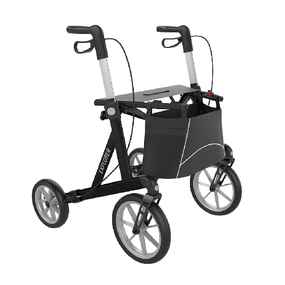Rehasense Explorer outdoor Rollator, large, zwart