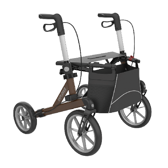 Rehasense Explorer outdoor Rollator, bruin