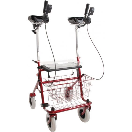 Rollator Provo met onderarmschalen, aubergine