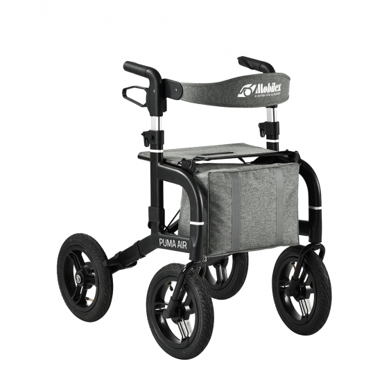 Outdoor rollator Mobilex Puma, luchtbanden, zwart