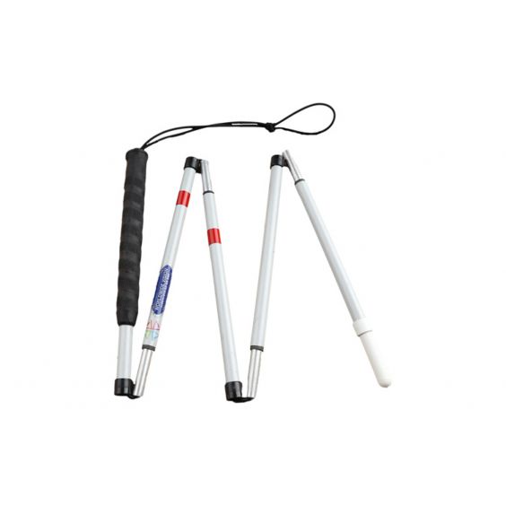 Blindegeleide taststok opvouwbaar, Ambutech, carbon