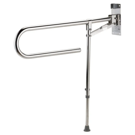 Toiletbeugel opklapbaar met steunpoot - RVS