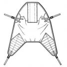 Standaard tilband netstof, met clips, L, tweedehands